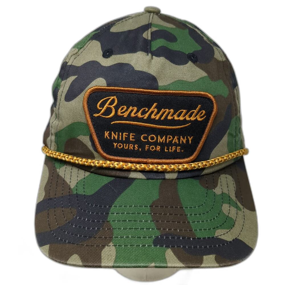 Benchmade Knife Company 5 Panel Green Camo One Size Rope Snapback Hat Patch